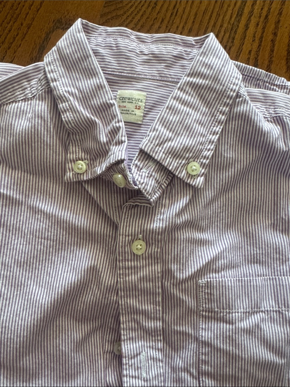 crewcuts Boys' Purple Stripe Button-Down long sleeve dress Shirt 12